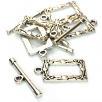 Tibetan Silver Rectangle Toggle & Bar Clasps (Pack 5)