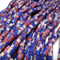 Coco wood beads Blue Painted Blue with Splashing