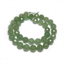Green Aventurine Faceted 10mm Round Beads