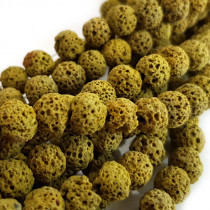 Dyed Lava Rock Tuscan Gold 6mm Round Beads