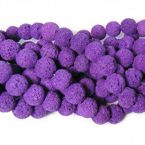Dyed Purple Lava Rock Beads 10mm 