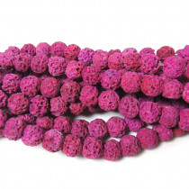 Dyed Fuchsia Lava Rock Beads 6mm 