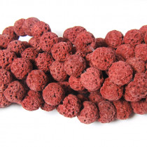 Dyed Rust Red Lava Rock Beads 8mm 