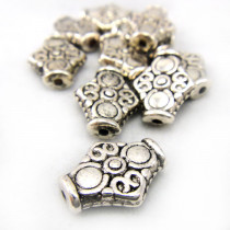 Tibetan Silver 15mm Diamond Beads 