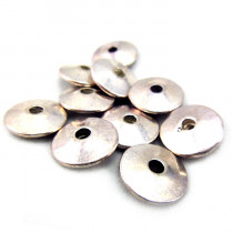 Tibetan Silver 11.5mm Plain Saucer Beads