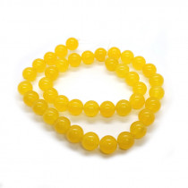 Malay Jade Yellow 10mm Round Beads