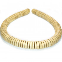 Natural White Wood 15x4mm Pucalet Beads