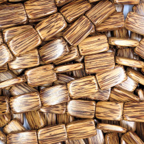 Palmwood Flat Rectangle Wood Beads