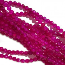 Plain Fuchsia Agate 6mm Round Beads