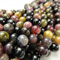 Multicolour Tourmaline 8mm Round Beads