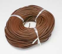 Saddle Brown Cowhide Leather Cord 2mm Round 10M Roll