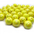 AB Plated Yellow Acrylic Bubblegum Beads 16mm