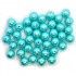 Cyan Imitation Pearl Acrylic Bubblegum Beads 16mm