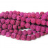 Dyed Lava Rock Fuchsia 6mm Round Beads