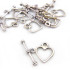 Tibetan Silver Heart Toggle Clasp (Pack 10) 