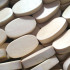 Natural White Wood 15x25mm Flat Oval Beads
