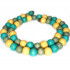 Natural White Wood Mixed Colour Beads - Turquoise, Celadon and Natural